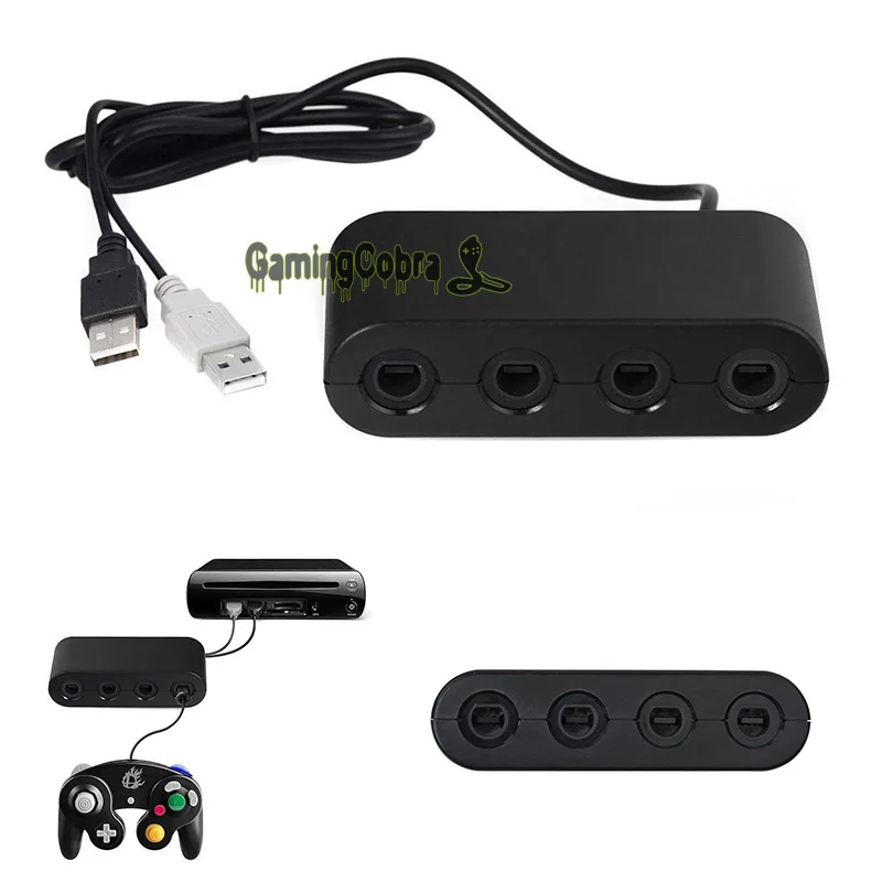 4 Port GC Gamecube Controller to USB Adapter Converter For Nintendo Wii