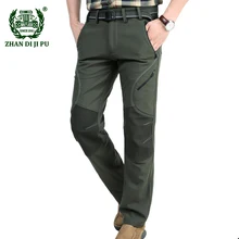 Мужские зимние теплые флисовые армейские зеленые прямые брюки мужские afs jeep повседневные брендовые быстросохнущие серые ветрозащитные черные брюки