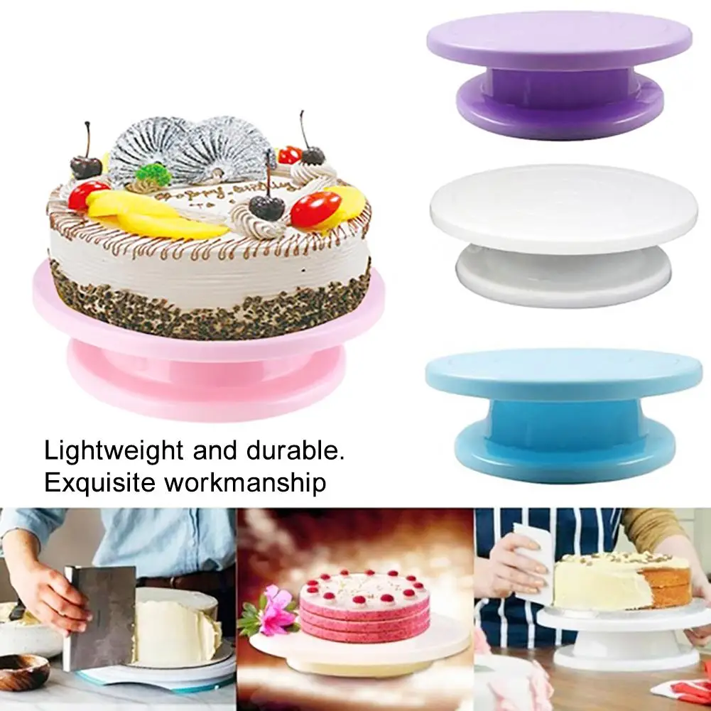 

28cm Plastic Turntable Cake Decorating Rotating Stand Rack Kitchen Baking Tools