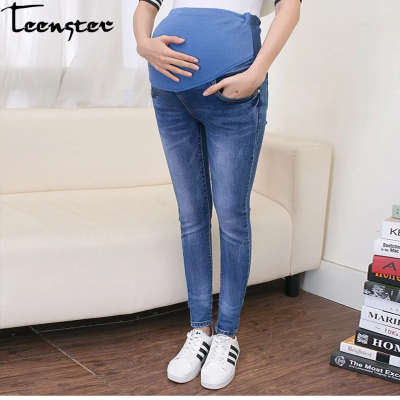 Teenster Maternity Clothes Pregnancy Trousers Broken Hole Jeans Summer Thin Style Pregnant Pants
