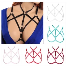 Strappy бюстгалтер без косточек с эластичными жгутами бандаж нагрудный ремень Сексуальная выдалбливают Llingerie пастельный, готический панк настроить плюс Размеры ночные клубы Rave