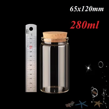 

8 X 280ml Glass Cork Bottles Scented Tea & Candy Storage Jar Factory Wholesale