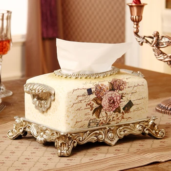 

Home Furnishing high-end jewelry ornaments are European living room table paper towel box box a wedding gift