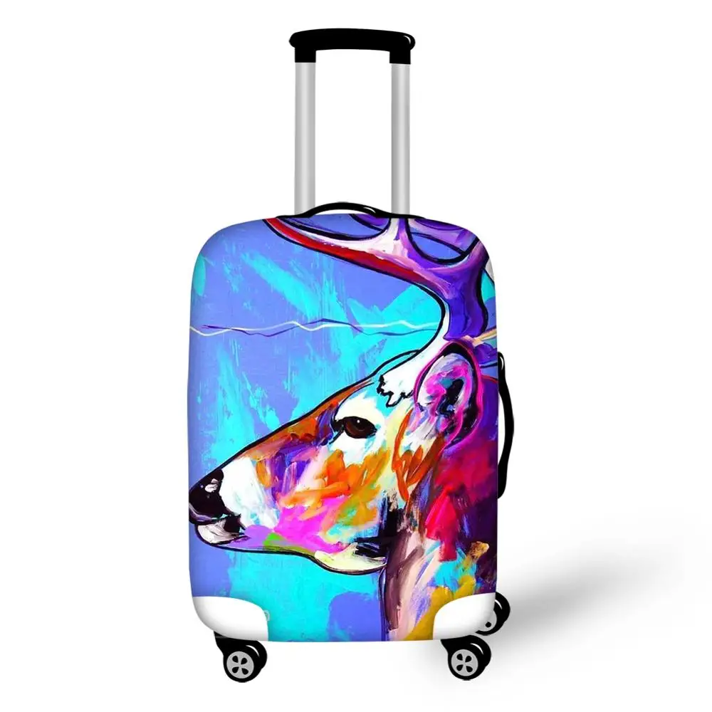 

Thikin Travel on the Road Oil Painting Travel Luggage Cover for Girl School Trunk Suitcase Protective Cover Travel Bag Protector