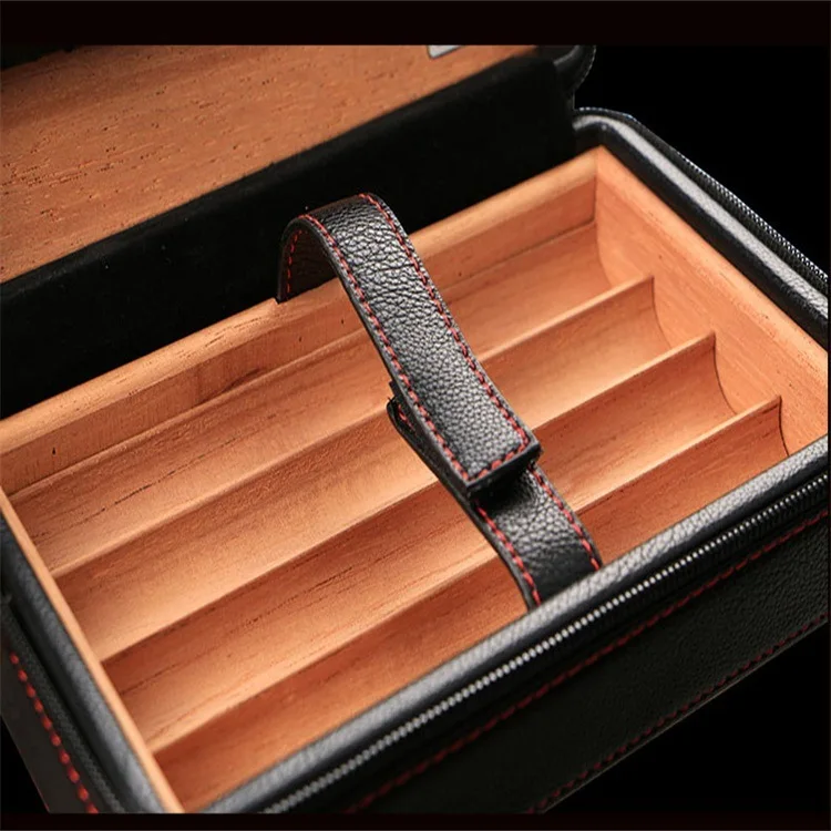 High quality cedar cigar accessories water box skin portable travel cigarette cigar box knife light humidifier 3