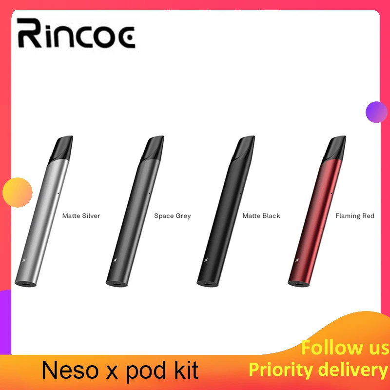 

Vape Rincoe Neso x Pod kit 350mah Built-in Battery & 1.8ml cartridge pod system Vape pen Kit Electronic Cigarette