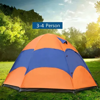

3-4 Person Mongolian Yurt Tent Double Layer Waterproof Folding Camping Fishing Tent Mosquito Net Family Travel Four-season Tent