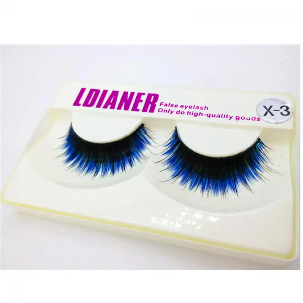 

1Pair Beauty Fashion Long Blue Black False Eyelashes Beautiful Makeup Eye Lashes Extension Tools