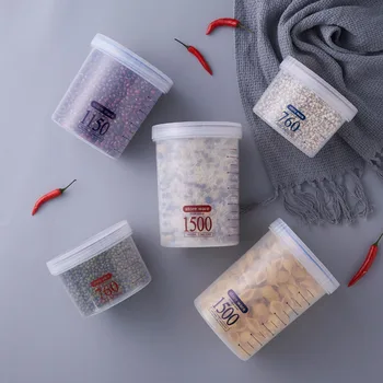 

Thickening Sealed Storage Kitchen Multigrain Category Transparent Storage Tank Circular Seal Pot Dry Grains Receive Large Tank