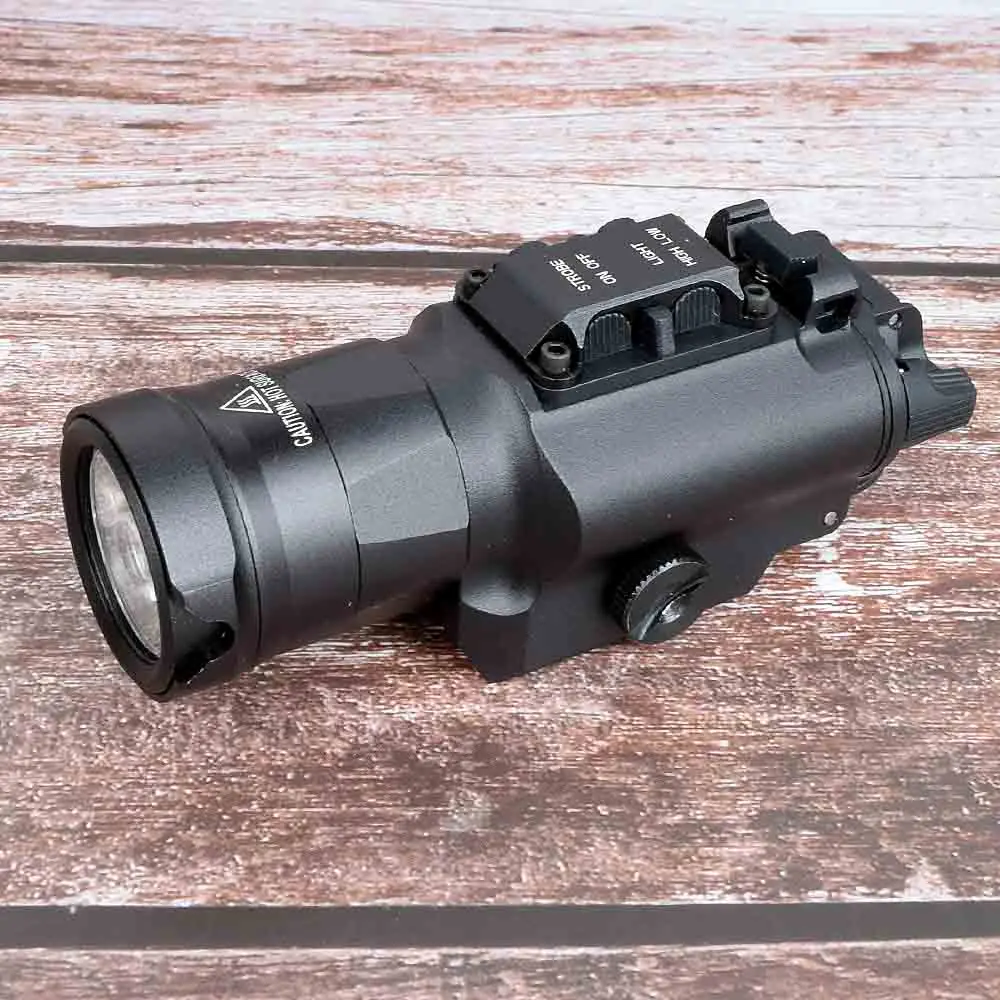 

Hunting sight XH35 Ultra High Weapon Light 1000 Lumens Dual Output White LED Adjustable Flashlight Brightness & Strobe Adjustm