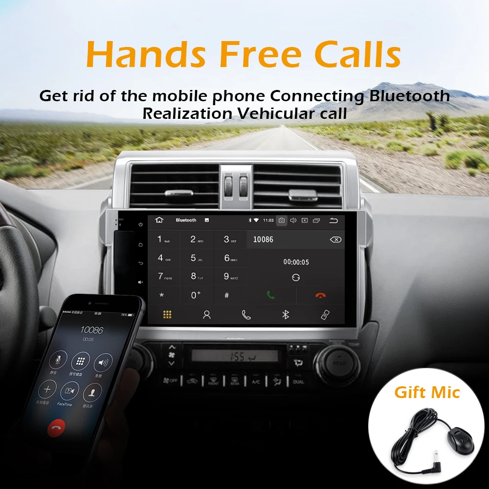 Excellent KOOCAVS 10.2" IPS Android 9.0 Car GPS Radio Player for Toyota New Prado 150 2014 2015 with 4GB+64GB Stereo Multimedia Headunit 5