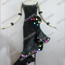 Черный Костюмы для латиноамериканских танцев платье для танцев, Костюмы для бальных танцев платье Румба Джайв Чача Костюмы для бальных танцев Костюмы для латиноамериканских танцев платье для танцев Обувь для девочек Для женщин, ld-0041