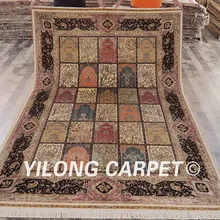 Yilong 6'x9' четыре сезона персидские ковры ручной работы классический античный шелковый ковер(YWX079A6x9