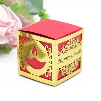 

Custom design squared boxes laser cut indian happy diwali gift boxes