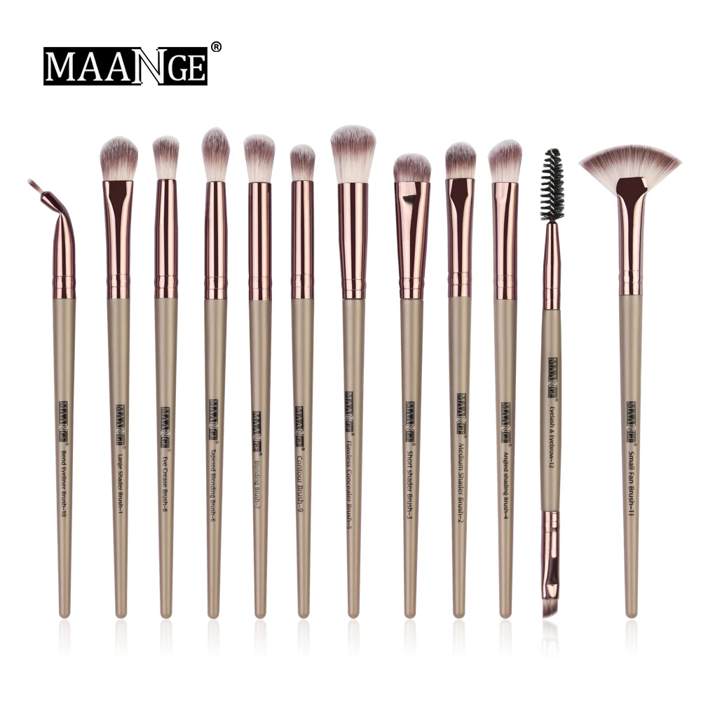 

MAANGE New Pro Makeup Brushes Set 12 pcs/lot Eye Shadow Blending Eyebrow Eyelash Eyeliner Brushes pincel Maquiagem For Makeup
