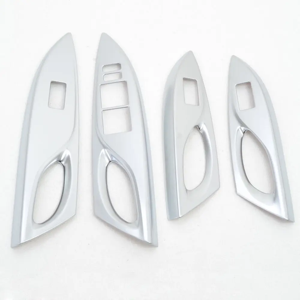 

For Toyota Vios Yaris 2013 2014 2015 4pcs ABS Interior Window Lifter Door Armrests Cover Decorative Accessories Car-styling