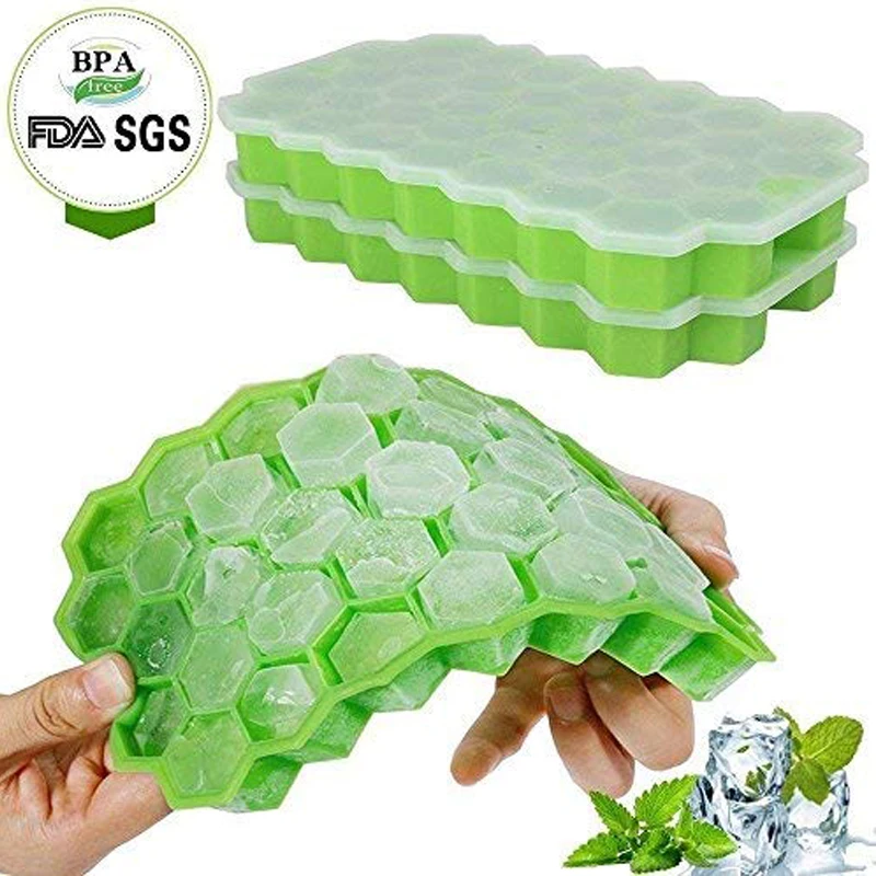 

37 Cubes Honeycomb Shape Ice Cube Tray Ice Cubes Maker Silicone Ice Cream Molds Form Chocolate Mold Whiskey Party Bar Tools