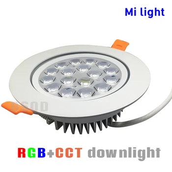 

BSOD Led Smart Ceilling Light Milight FUT062 RGB CCT RF2.4GHz 9W Adjustable Round Panel light Downlight Dimmable Aluminum Thin