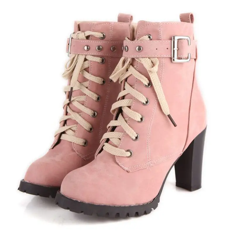 Женские ботильоны на шнуровке высоком каблуке размеры 34 43|autumn shoes|boots women sexyankle boots