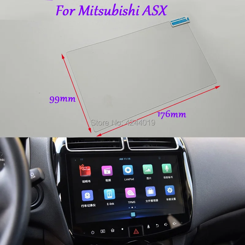 

Tommia Car Styling GPS Navigation Screen Glass Protective Film Sticker DVD Protective Film For Mitsubishi ASX Auto Accessories