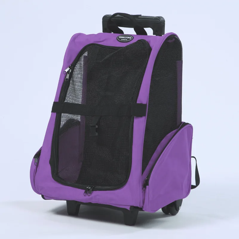 DannyKal Pet Двойная Сумка-тележка с двойным колесом, переноска для собак, кошек, дорожная сумка, наплечный рюкзак, многоцелевой модный ролик