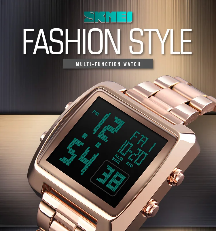 SKMEI лучший бренд класса люкс военные спортивные часы из нержавеющей стали мужские светодиодный часы водостойкие светодиодные цифровые