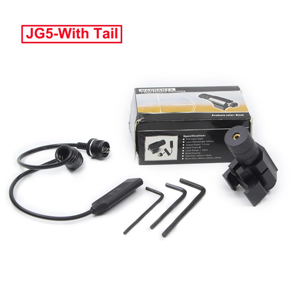

Tactical Red Dot Mini Red Laser Sight With Tail Switch Scope Pistol Lengthen Rat Tail Hunting Optics Lazer Mount