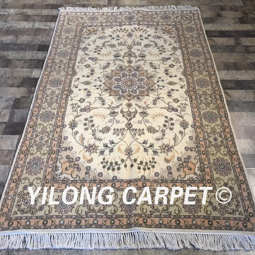 Yilong 4'x6' классический персидский дизайн ручной работы ковер в восточном стиле ковёр из шелка и шерсти ручной работы(WY2073S4x6