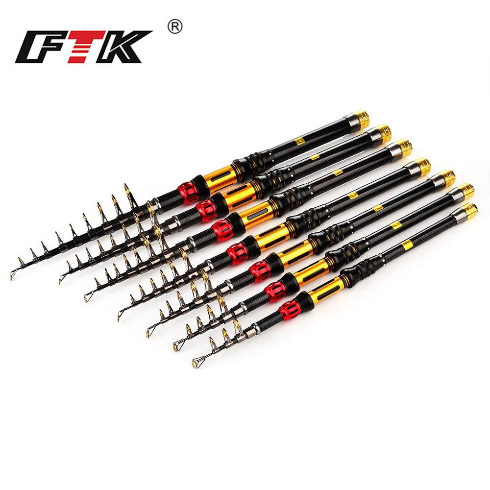 

FTK 24T Carbon 1.8M 2.1M 2.4M 2.7M 3.0M 3.3M Portable Telescopic Fishing Rod Spinning Fish Fishing Tackle C.W 10-30G Sea Rod