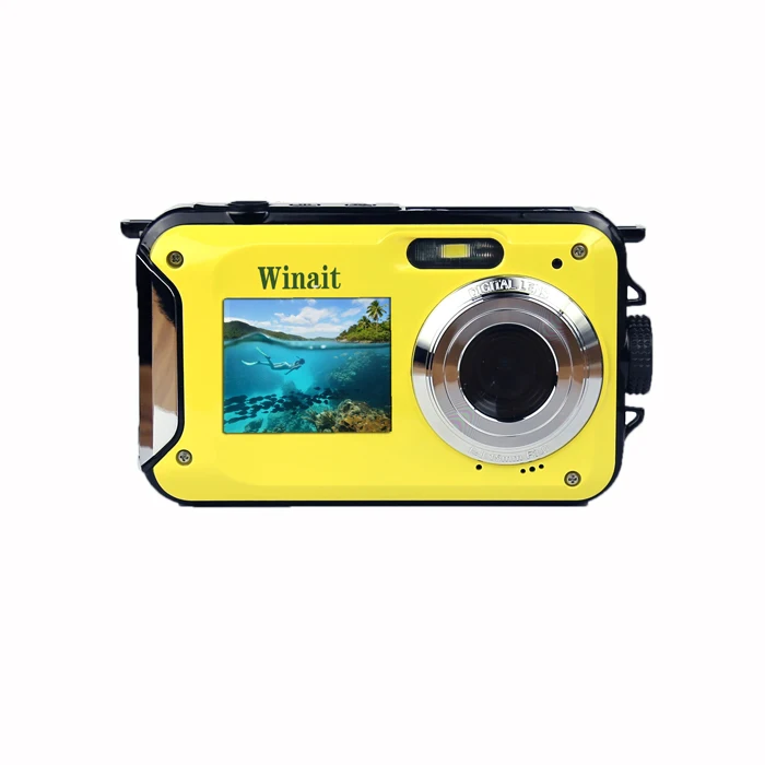 Winait водонепроницаемая цифровая камера 5 м 16X зум подводная HD камера 2,7 дюймов ЖК CMOS Водонепроницаемая камера s DC двойной экран Камера