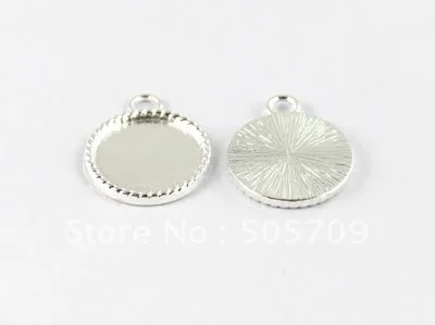 

120PCS Silver Color Plate 15mm Cabochon Settings Charms A17054SP