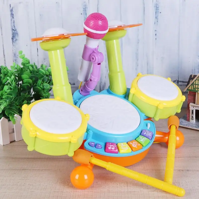 Детский Музыкальный барабан игрушка детский оркестровый барабан Комплект Электронный ударный музыкальный инструмент образовательные