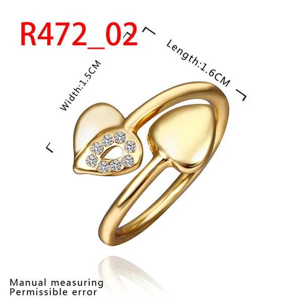 Wholesale Exquisite Rings rose gold Gold Color with zircon Heart Wedding Ring fashion Environmental Jewelry For Women R472 | Украшения и