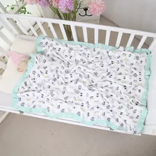 Buy Cotton Four-layer Bamboo Baby Muslin Swaddle Baby Gauze Blanket Gauze Towel Children Cartoonl Kindergarten Blanket Free Shipping