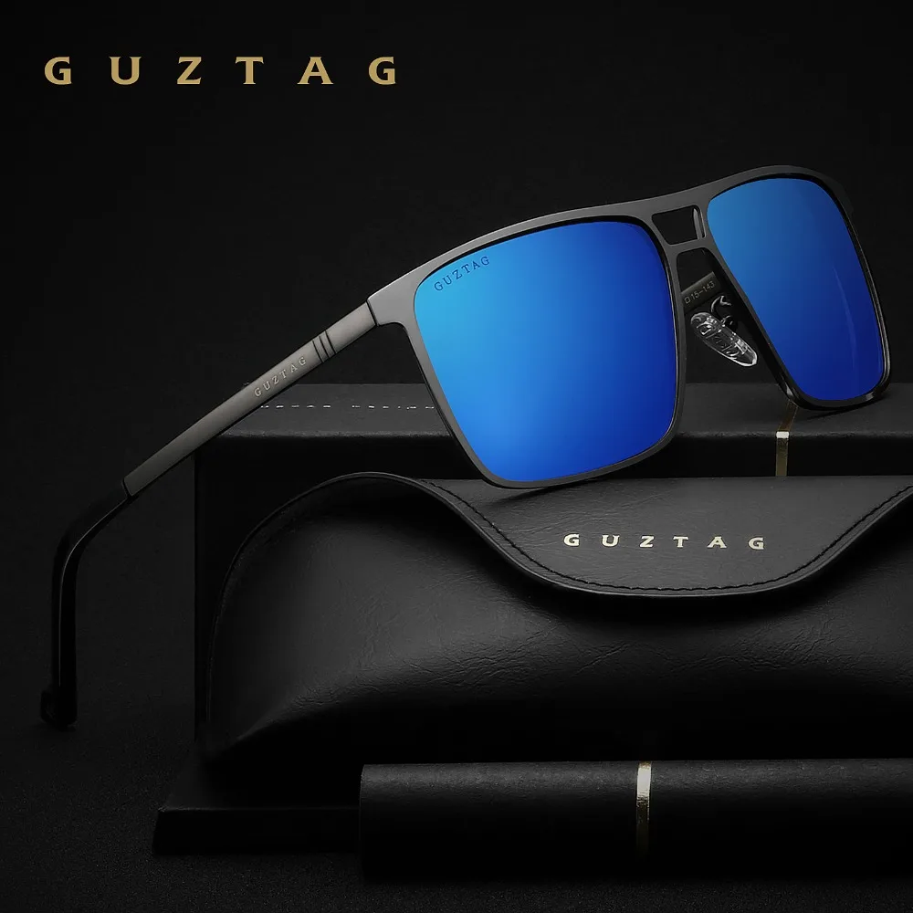 GUZTAG унисекс из нержавеющей стали квадратные мужские/женские HD поляризованные зеркальные UV400 Солнцезащитные очки солнцезащитные очки для мужчин oculos G8029