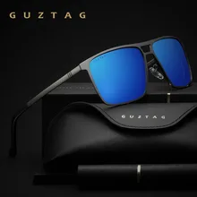 GUZTAG SONNENBRILLE Edelstahl Platz Männer/Frauen Polarisierte Spiegel UV400 Sun Brillen Sonnenbrillen Für Männer oculos G8029