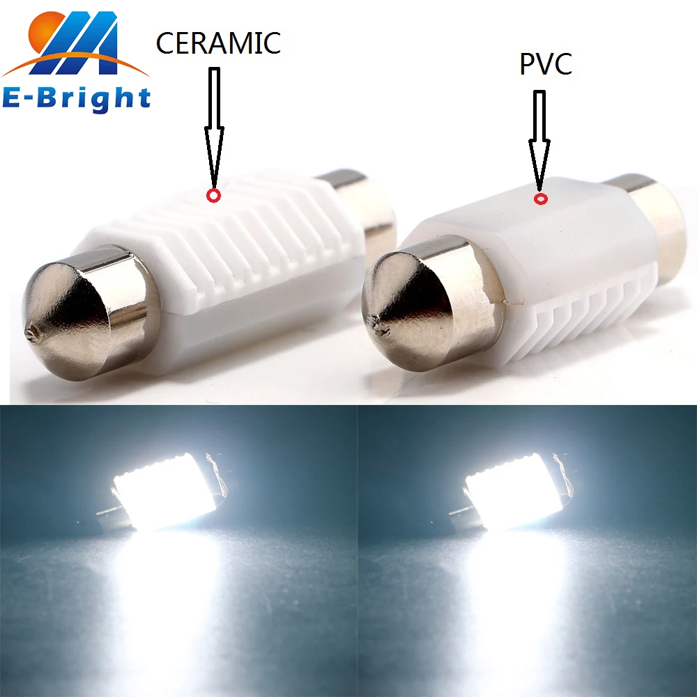 4 шт./лот керамический Festoon C5W 3030 2 SMD LED Canbus без ошибок авто Интерьер Купол лампы