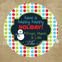 Пользовательские счастливые праздники рождество наклейки, веселые рождественские бирки, подарочные этикетки на Рождество, украшения для кексов, рождественские украшения