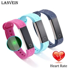 Lanvein M1 сердечного ритма Смарт Браслет спортивный смарт-Группа сна Мониторы Шагомер Bluetooth 4.0 Водонепроницаемый браслет для iOS и Android