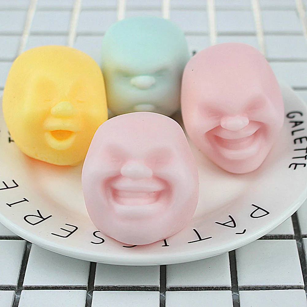Color random New Funny gadgets anti stress font b toys b font Vent Human Face Ball