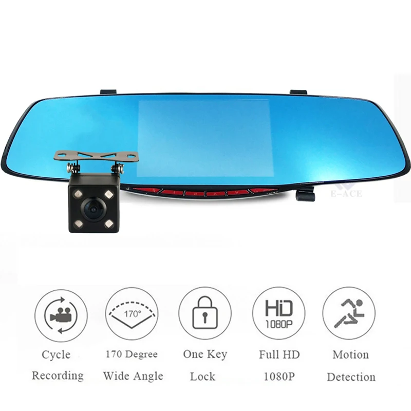 E ACE A27 5 0 дюймов автомобильная видеокамера 1080P FHD Регистратор Автомобильный