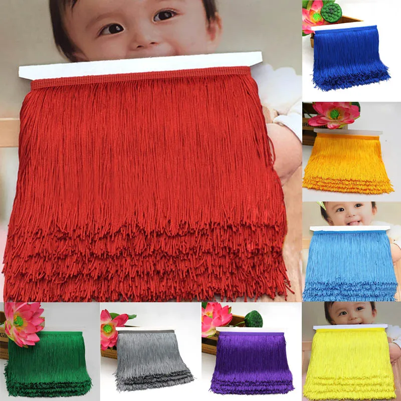 

Latin Polyester Fringe Lace Curtain Lace Tassel Samba Latin Dance Clothing Dress Stage Garment Trim Ribbon DIY Accessories Sew