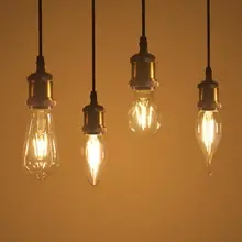 C35 C35L A60 ST64 лампочка накаливания ретро Edison светодиодный лампочка накаливания E27 E14 винтажный Декор лампа люстра Свеча светильник