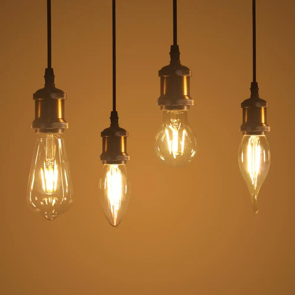 

C35 C35L A60 ST64 Incandescent Filament Bulb Retro Edison LED Filament Bulb E27 E14 Vintage Decor Lamp Chandelier Candle light