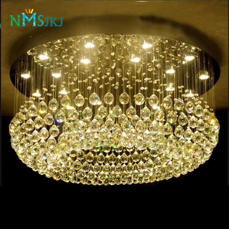 

LED Crystal Celling Light Living Room Lamp Hotel Project Lobby Flush Mount Ceiling Lamps Lighting Fixtures