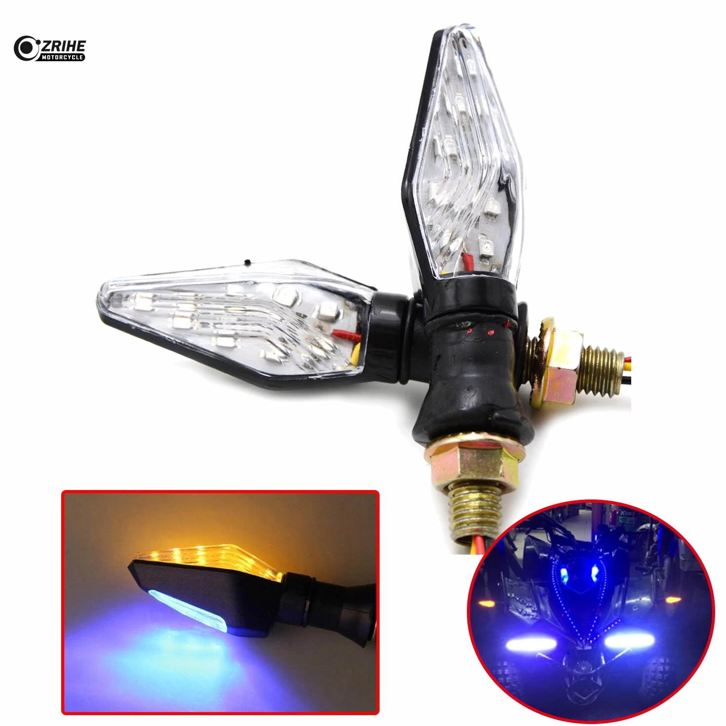 

Unversal LED turn signals motorcycle indicator lamp For honda cb190r CB1100 CB600F KAWASAKI ZG1000 CONCOURS Z750S VULCAN S