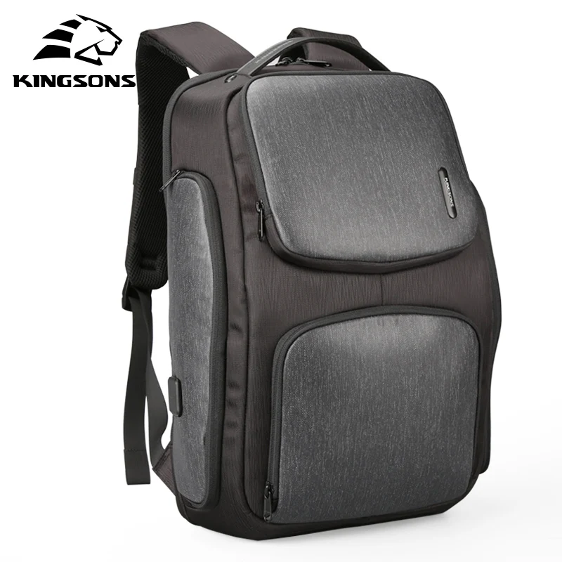 

Kingsons Upgraded Backpack Solar Fast USB Kanpsack 15.6 Inch Laptop Backpacks Men Women Cool Travel Bag Mochila