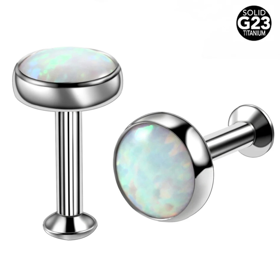 

Fashion 1PC 16g Opal Stone Stud Earrings Titanium Ear Cartilage Tragus Helix Barbell Earrings Piercing Sexy Girls Jewelry