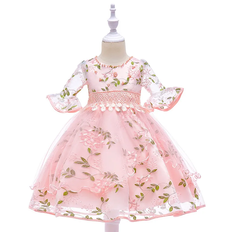 

Formal Prom Party Princess Flower Girl Dress Wedding Knee Length Children Birthday Dresses For Teen Girls Kids 8 Years Clothes