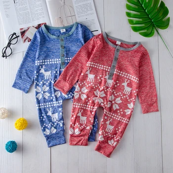 

Newborn Baby Boy Girl Christmas Clothes Geometric Patterns Romper Long Sleeve One-piece Xmas Jumpsuit Bebe Outfit